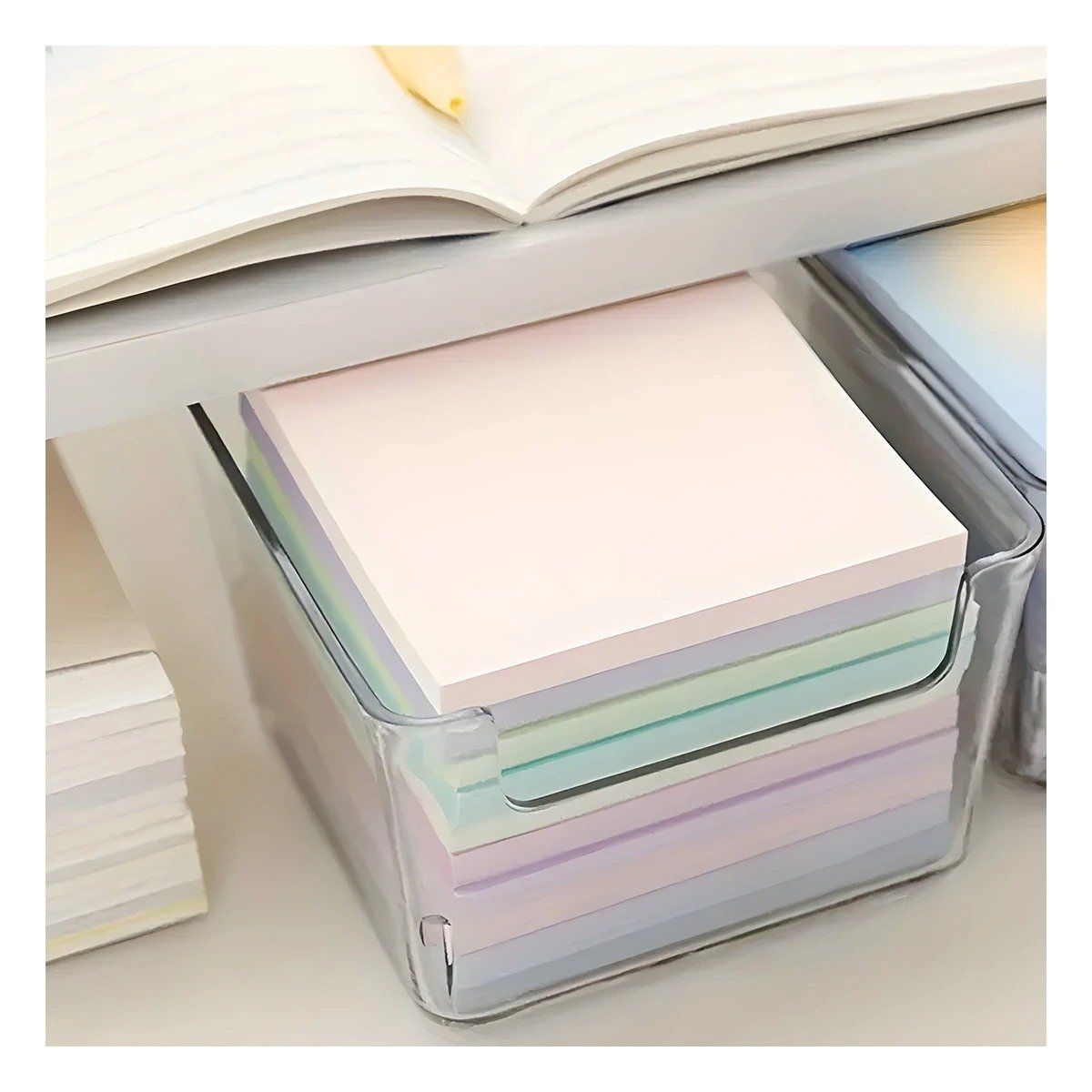 PACK4 MODULO ACRILICO TRANSPARENTE CUADRADO PARA ESCRITORIO Y HOGAR COMPACTO - 5