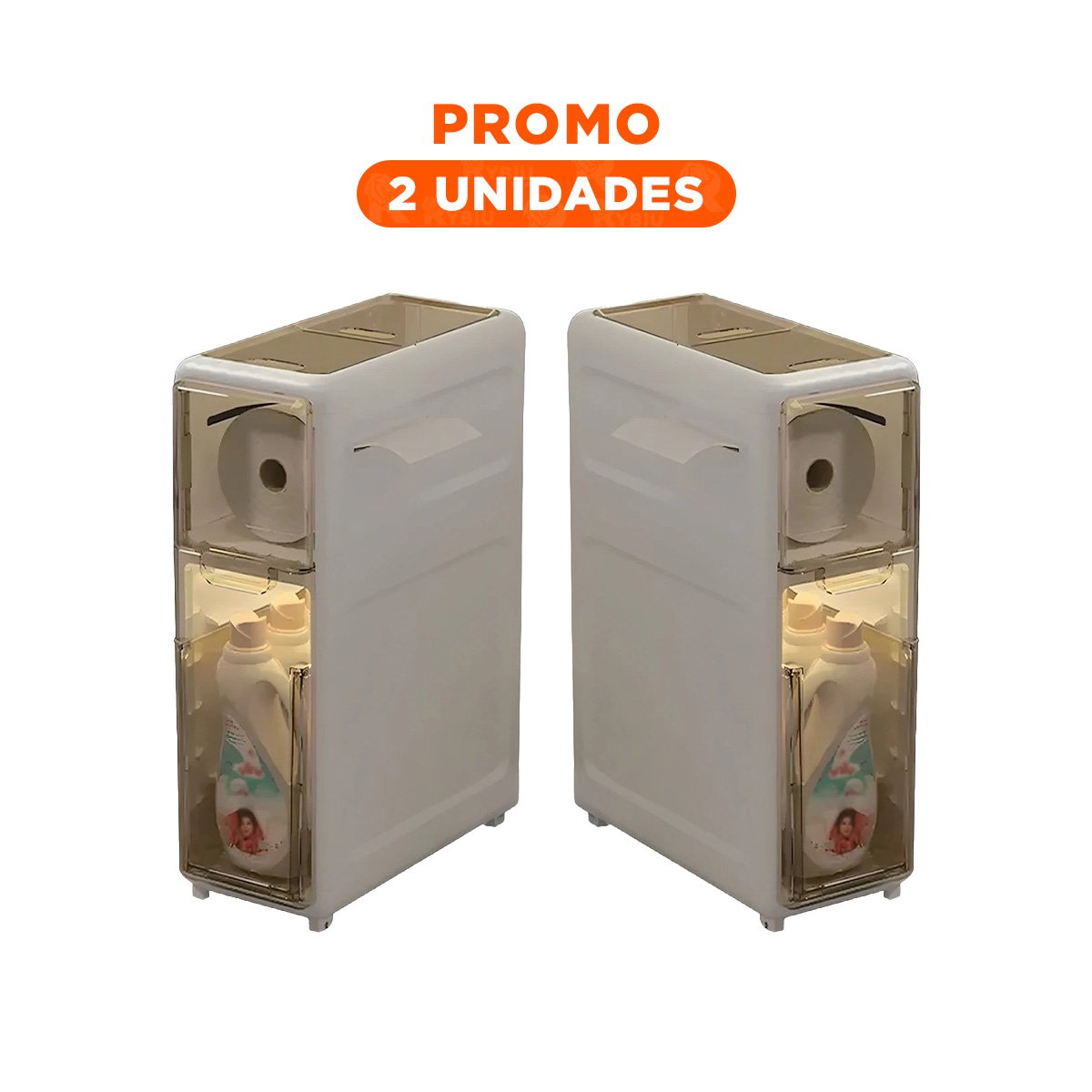PACK2 UNIDAD ORGANIZADORA BEIGE DE DOS NIVELES CON PUERTAS PARA USO EN HOGAR Y+REGALO STICKER - 1