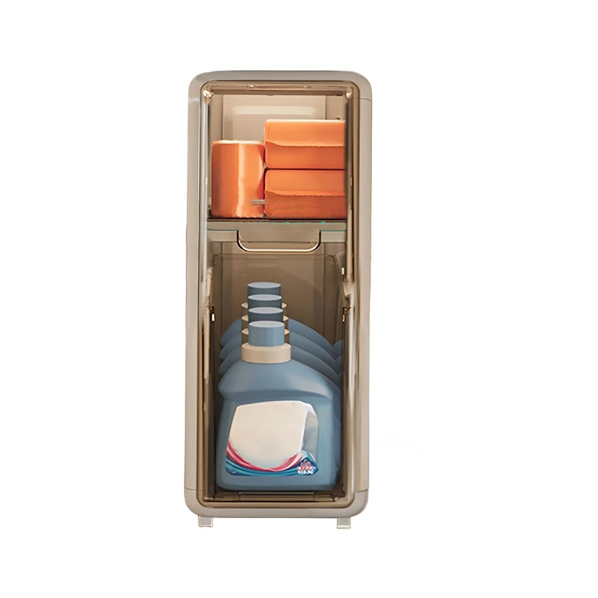 PACK2 UNIDAD ORGANIZADORA BEIGE DE DOS NIVELES CON PUERTAS PARA USO EN HOGAR Y+REGALO STICKER - 2