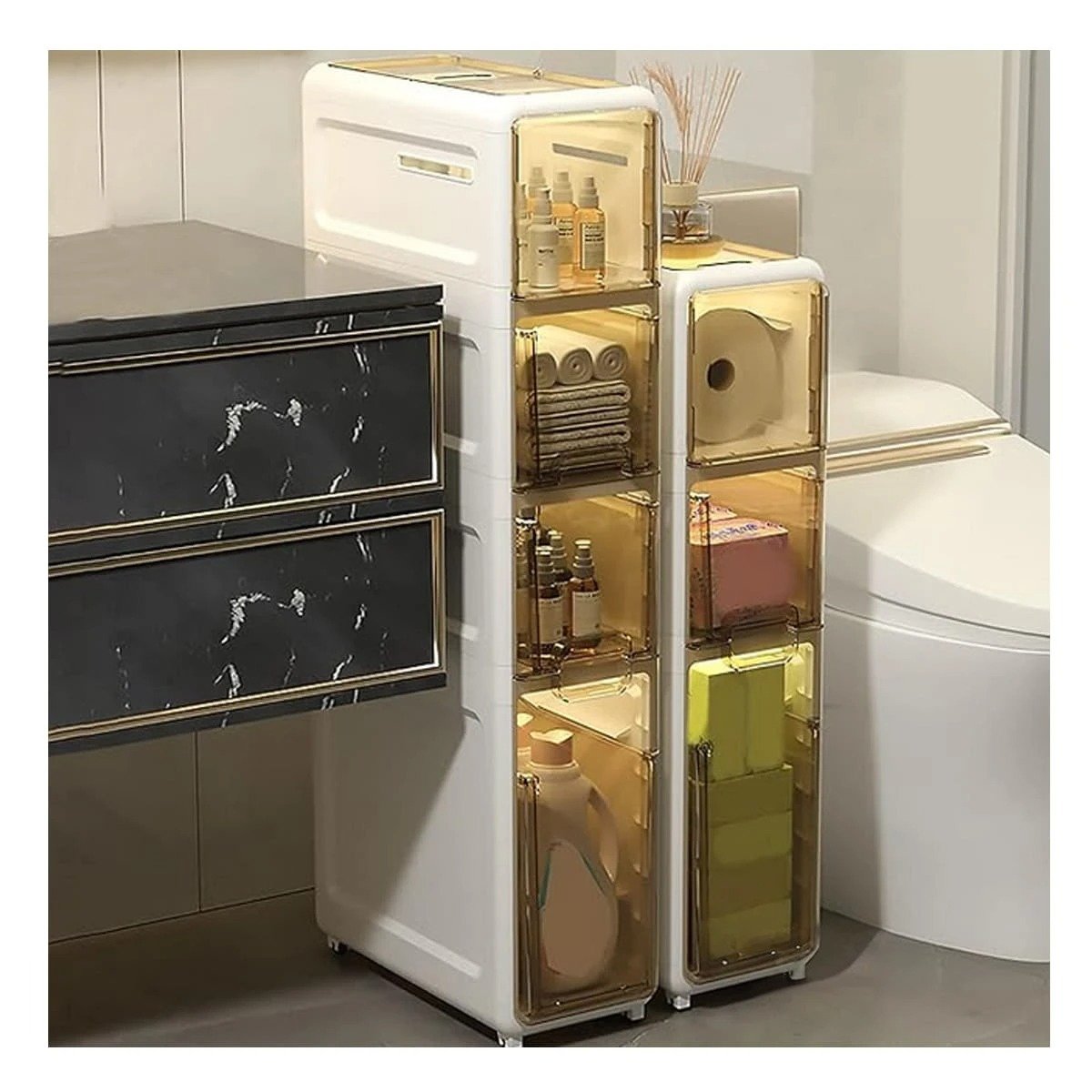 PACK2 GABINETE DE USO DOMESTICO BLANCO CON 4 NIVELES Y PUERTAS Y+REGALO STICKER - 5