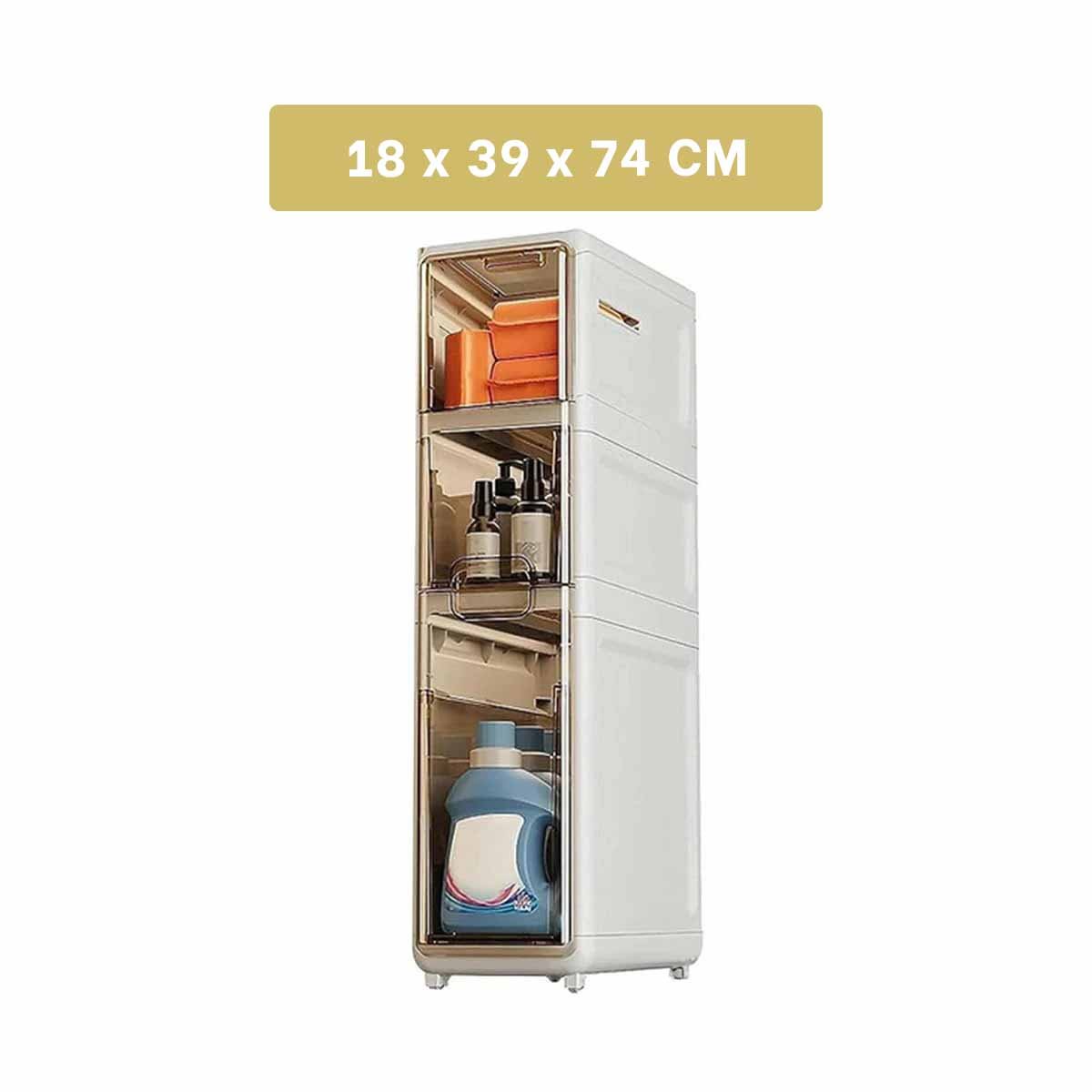 ORGANIZADOR DE ALMACENAMIENTO 3 NIVELES CON PUERTAS Y RUEDAS BLANCO Y+POST IT - 4