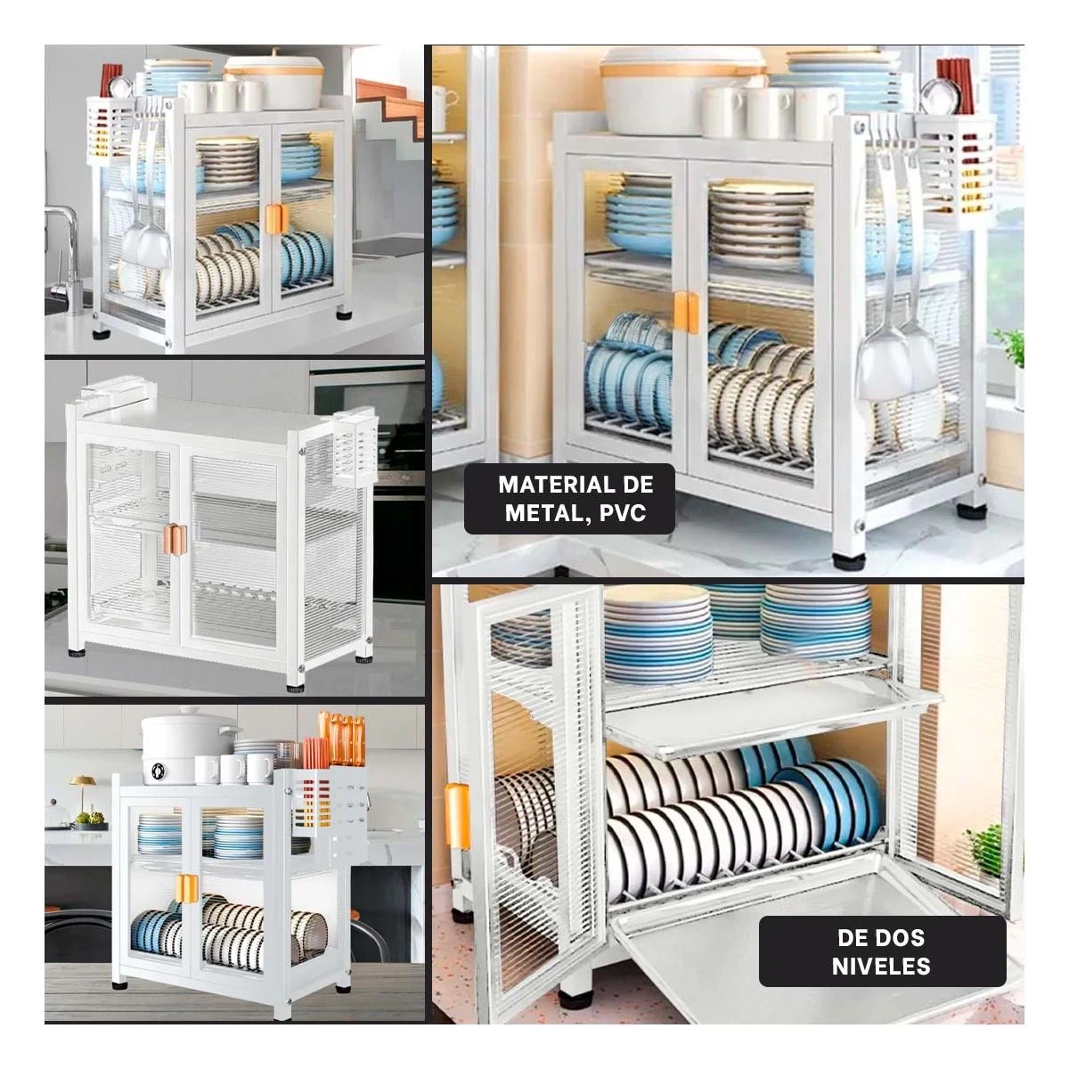 ESCURRIDOR CON PUERTAS DE 2 NIVELES Y ORGANIZACION INTERIOR BLANCO Y+POST IT - 2