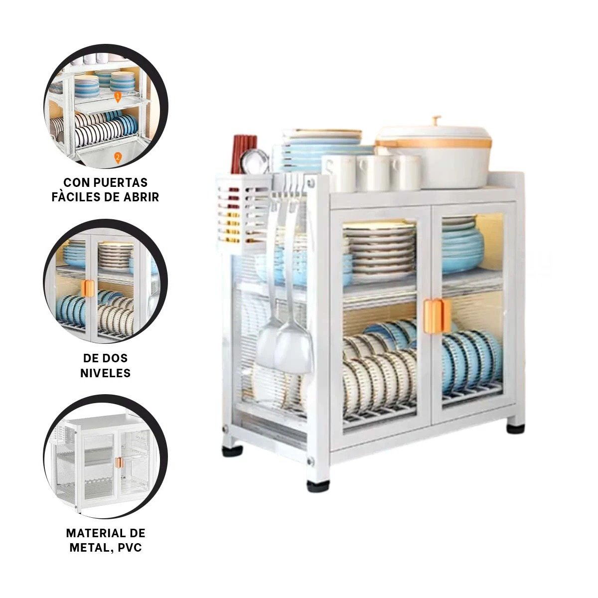 ESCURRIDOR CON PUERTAS DE 2 NIVELES Y ORGANIZACION INTERIOR BLANCO Y+POST IT - 5