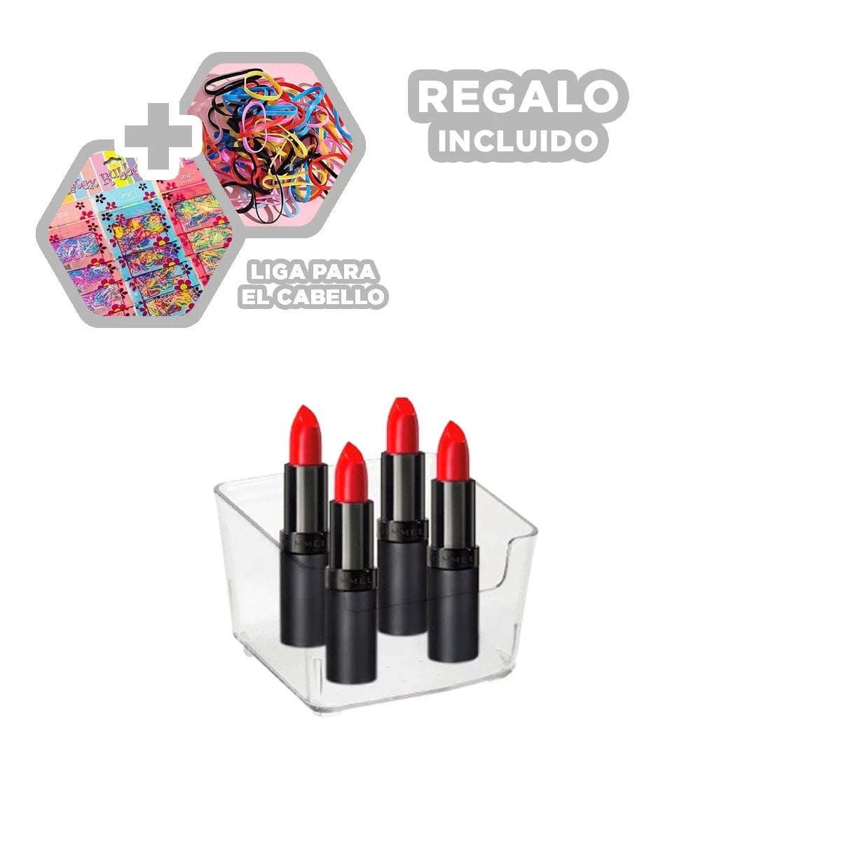 RECIPIENTE ACRILICO TRANSPARENTE CUADRADO PARA ESCRITORIO Y HOGAR DE USO DIARIO Y+LIGAS REGALO - 2