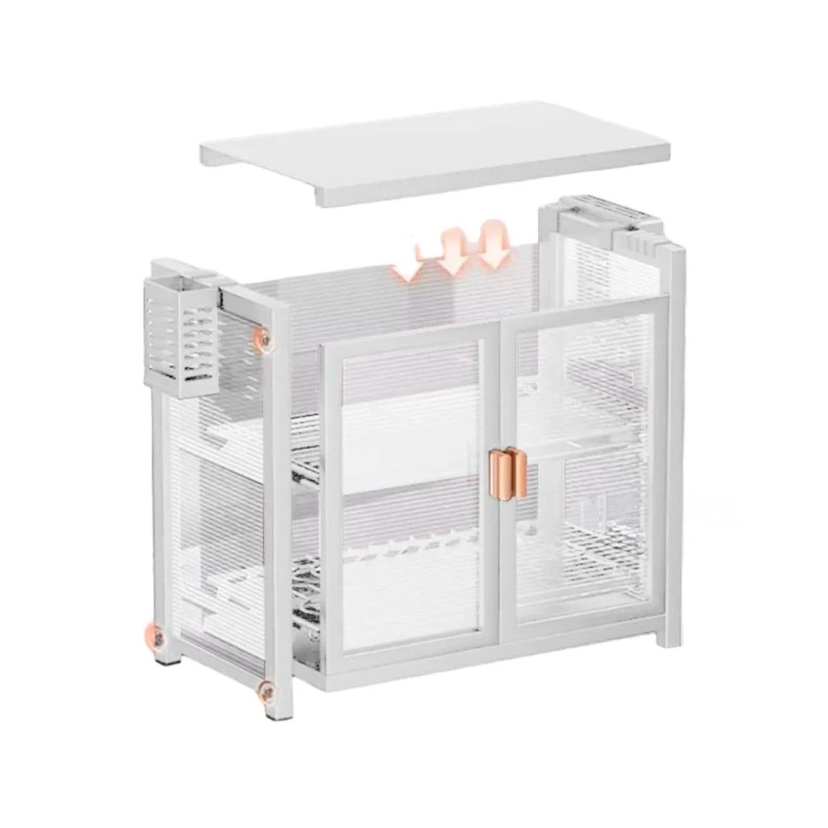 ESCURRIDOR DE PLATOS BLANCO CON PUERTAS LATERALES Y BANDEJAS INTERIORES Y+LIGAS REGALO - 5