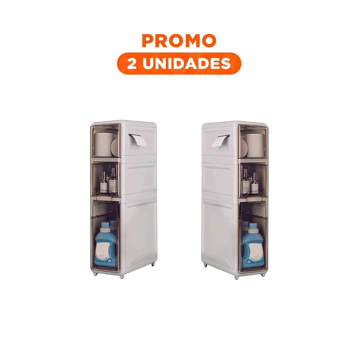 PACK2 GABINETE DE USO DOMESTICO BLANCO CON 3 NIVELES Y PUERTAS Y+REGALO STICKER - 1