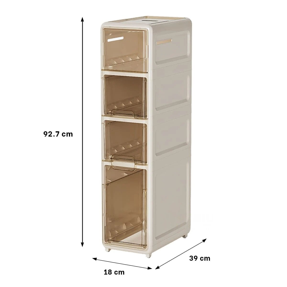 ORGANIZADOR BLANCO CON PUERTAS Y RUEDAS DISTRIBUCION DE 4 NIVELES Y+LIGAS REGALO - 4