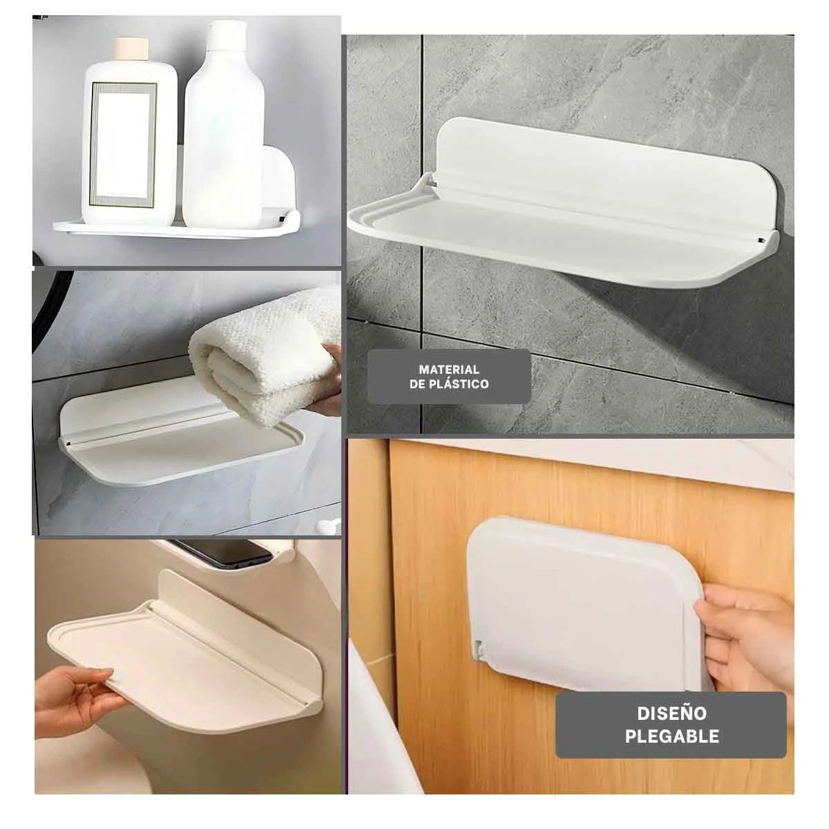 REPISA PLEGABLE FLOTANTE PARA PARED CON ESTILO FUNCIONAL EN BLANCO Y+PAPEL REGALO - 3