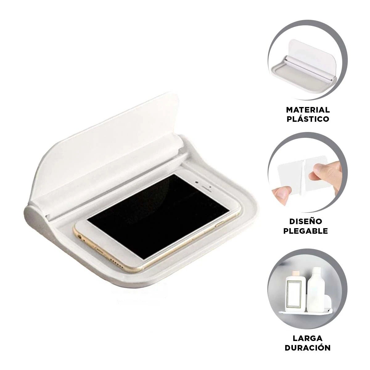 REPISA PLEGABLE FLOTANTE PARA PARED CON ESTILO FUNCIONAL EN BLANCO Y+PAPEL REGALO - 5