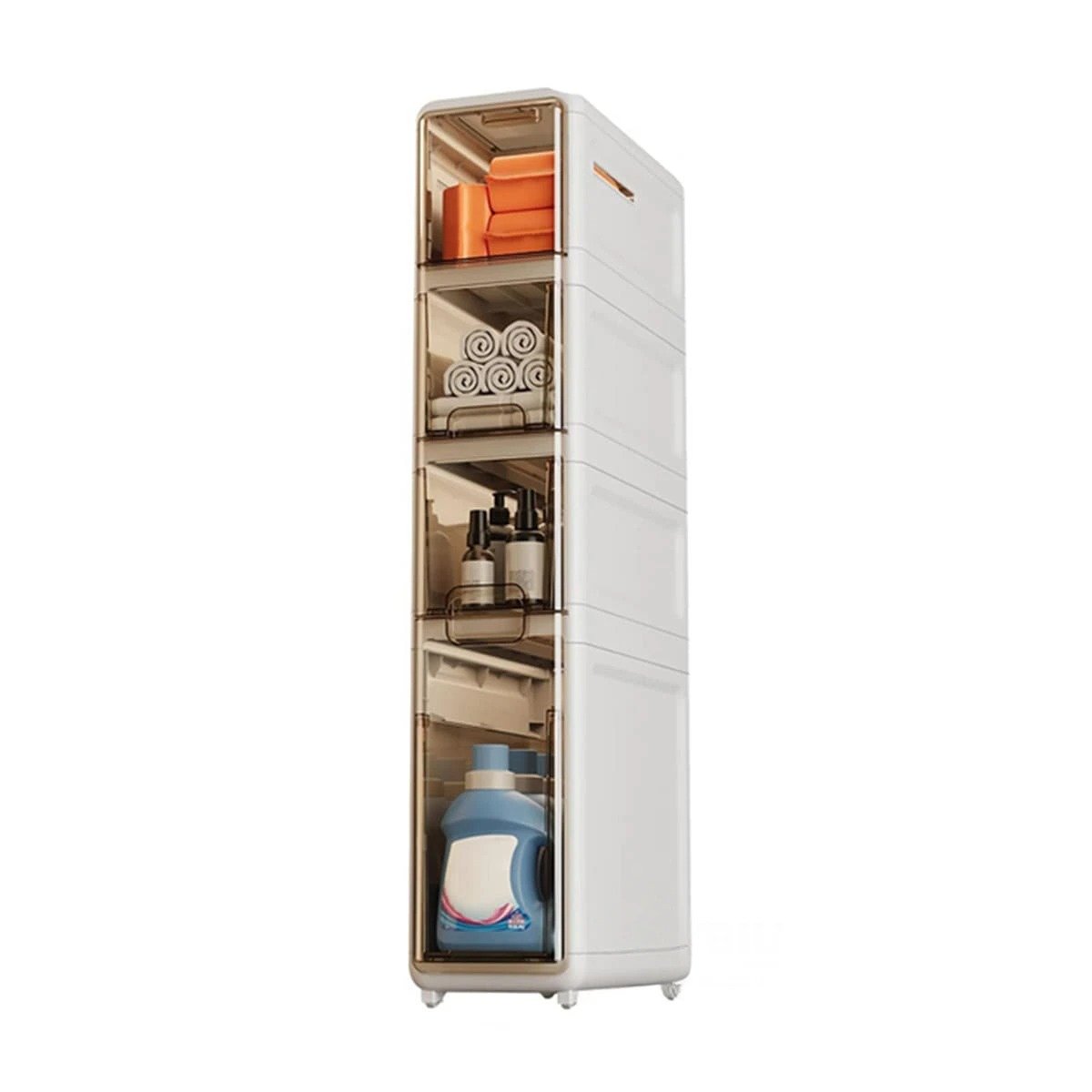 ORGANIZADOR CON RUEDAS Y PUERTAS DE 4 NIVELES EN COLOR BLANCO Y+REGALO STICKER - 1