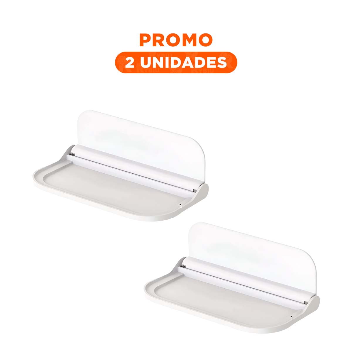 PACK2 ESTANTE PLEGABLE FLOTANTE DE PARED CON ESTRUCTURA BLANCA Y+REGALO STICKER - 1