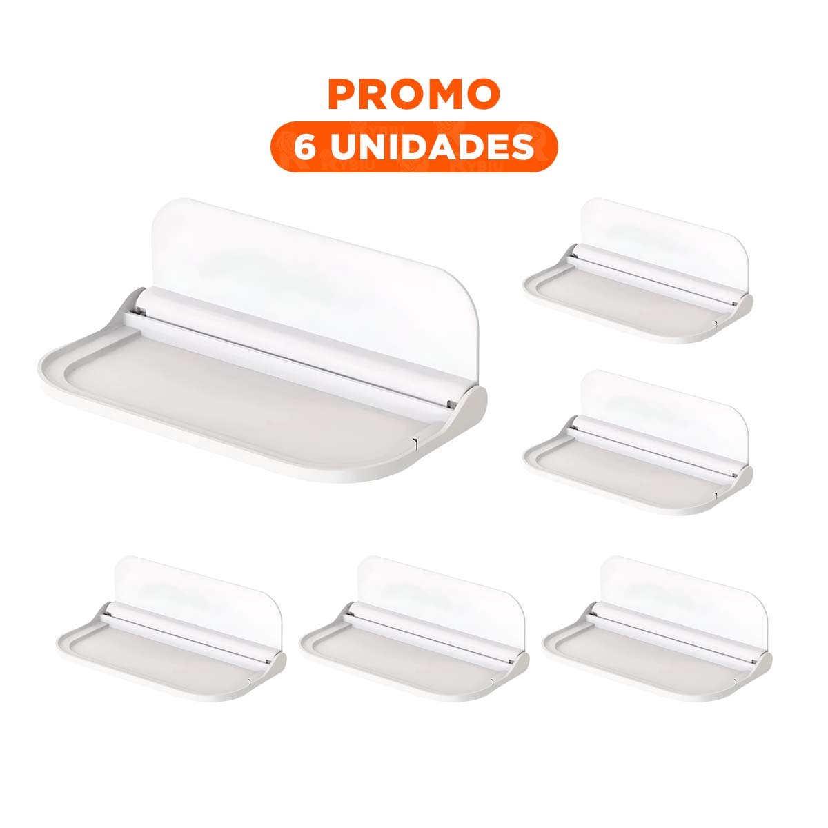 PACK6 SUPERFICIE FLOTANTE PLEGABLE PARA PARED DE COLOR BLANCO Y+REGALO STICKER - 1