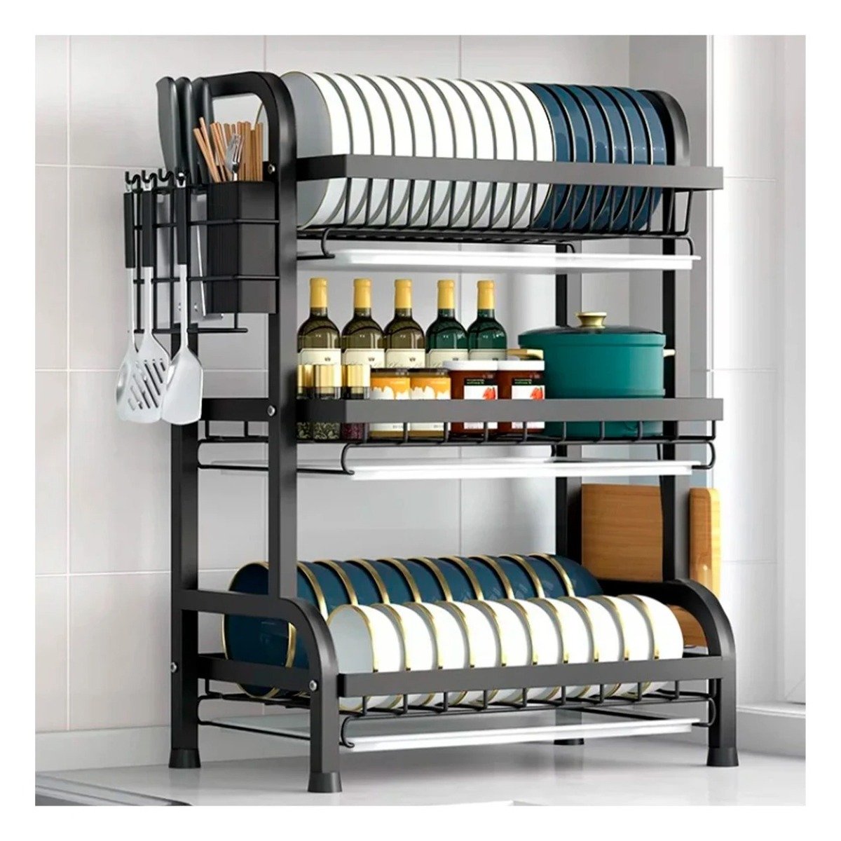 PACK6 ESTRUCTURA DE COCINA NEGRO CON AREA MULTIFUNCIONAL Y+PAPEL REGALO - 5