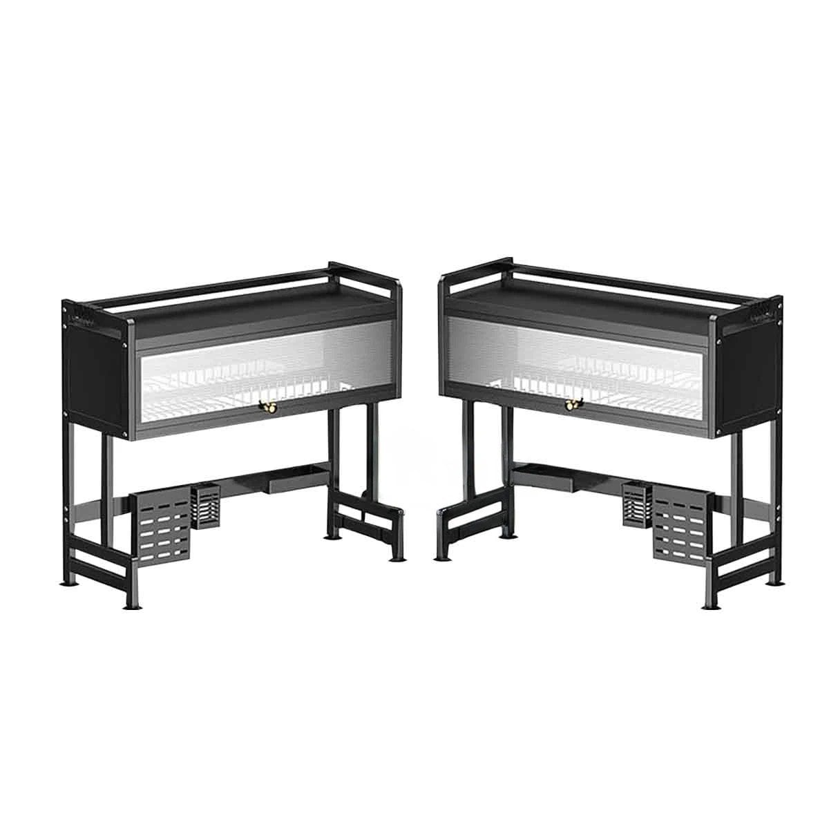 PACK2 ORGANIZADOR NEGRO CON ALACENA SUPERIOR Y ZONA DE LAVADERO Y+REGALO STICKER - 2