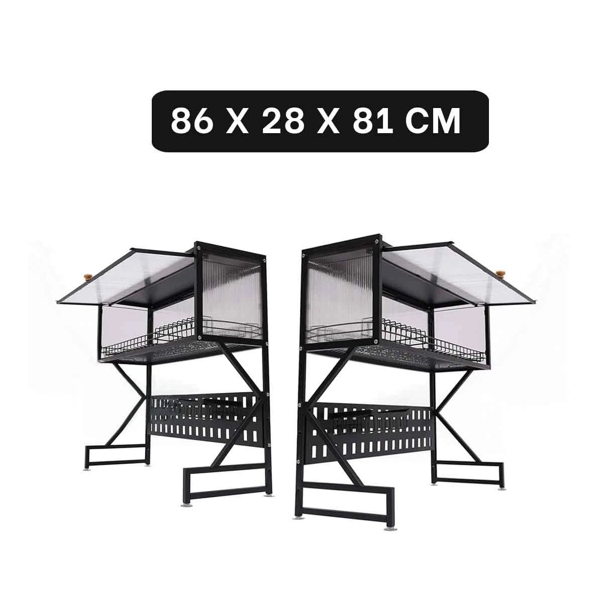 PACK2 ORGANIZADOR NEGRO CON ALACENA SUPERIOR Y ZONA DE LAVADERO Y+REGALO STICKER - 4