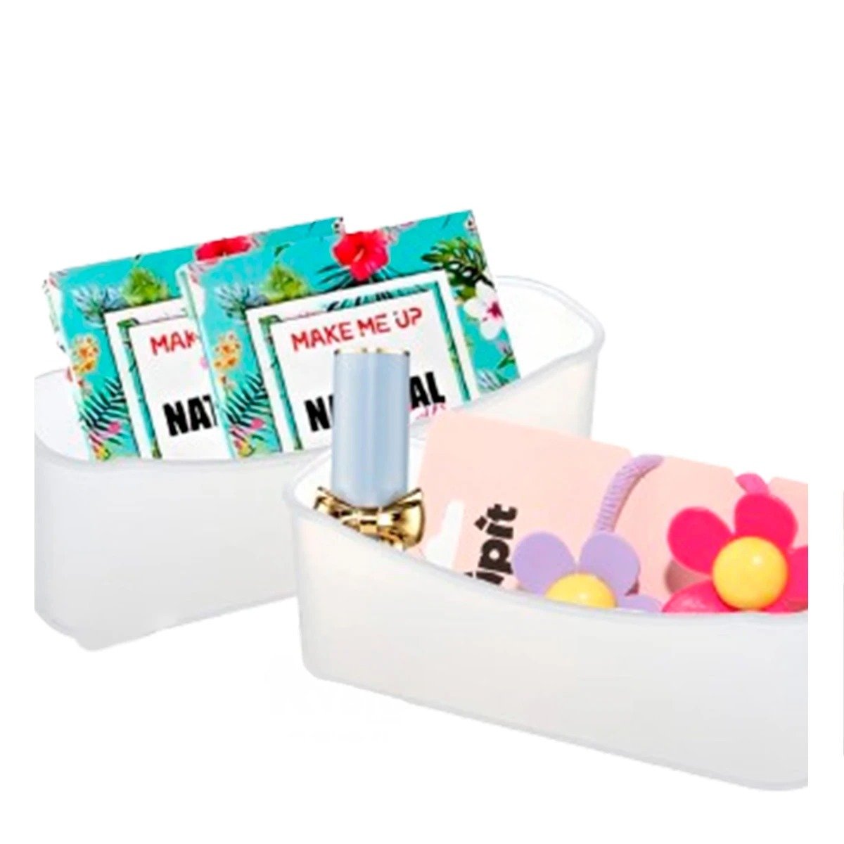 PACK6 RECIPIENTE TRANSPARENTE DE ORGANIZACION PARA ESCRITORIO SET DE 4 Y+REGALO STICKER - 2