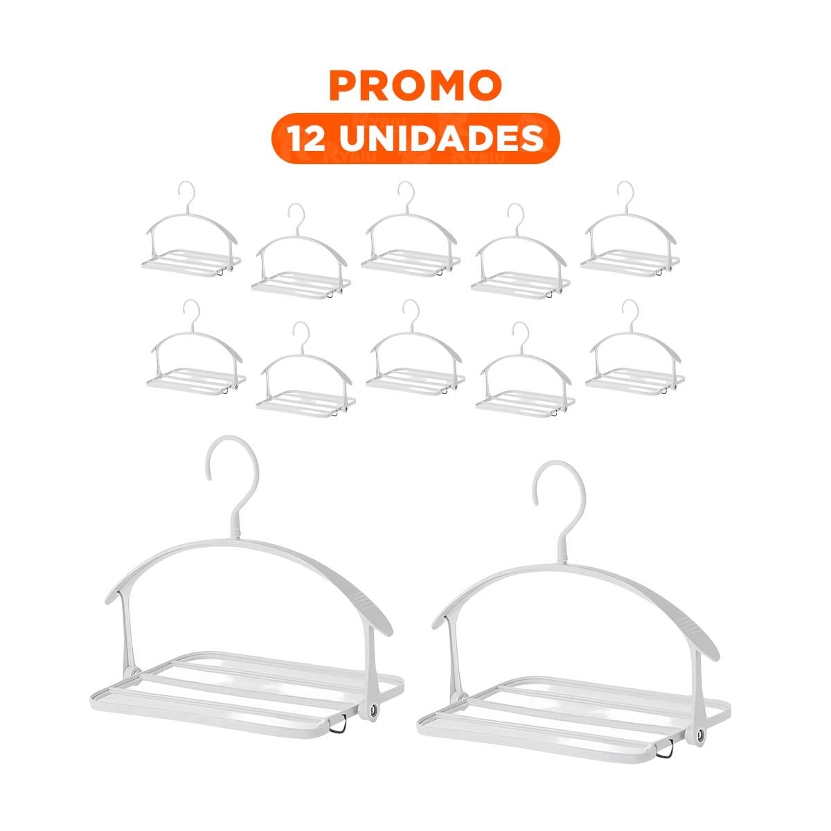 PACK12 ESTRUCTURA BLANCA PARA ROPA CON FUNCION GIRATORIA MULTIFUNCIONAL - 1