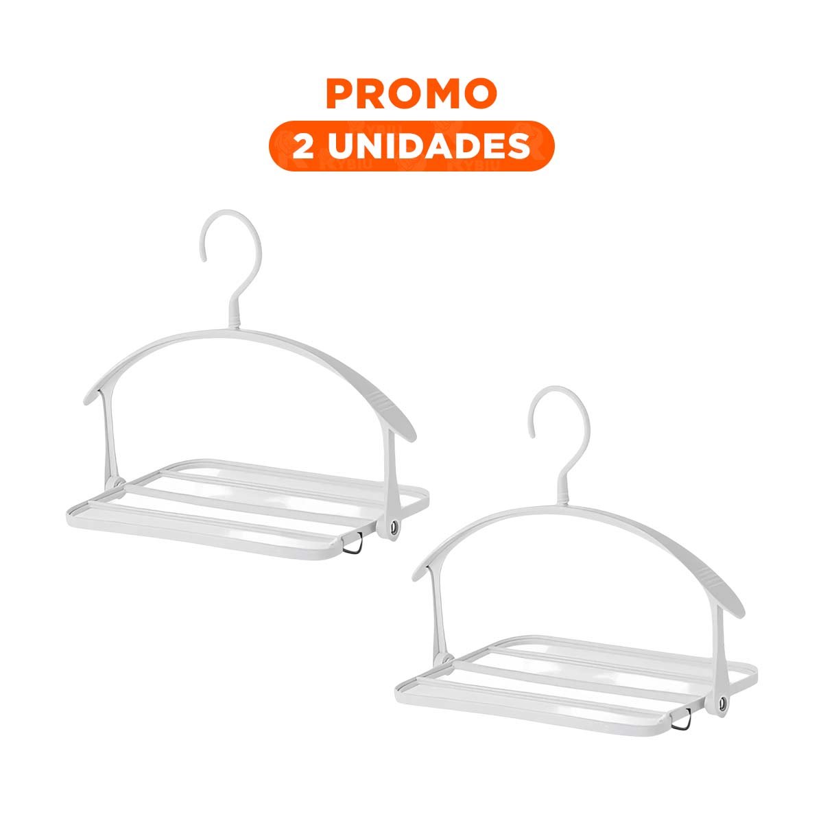 PACK2 SOPORTE GIRATORIO PARA ROPA CON ESTRUCTURA MULTIFUNCIONAL EN BLANCO Y+REGALO STICKER - 1