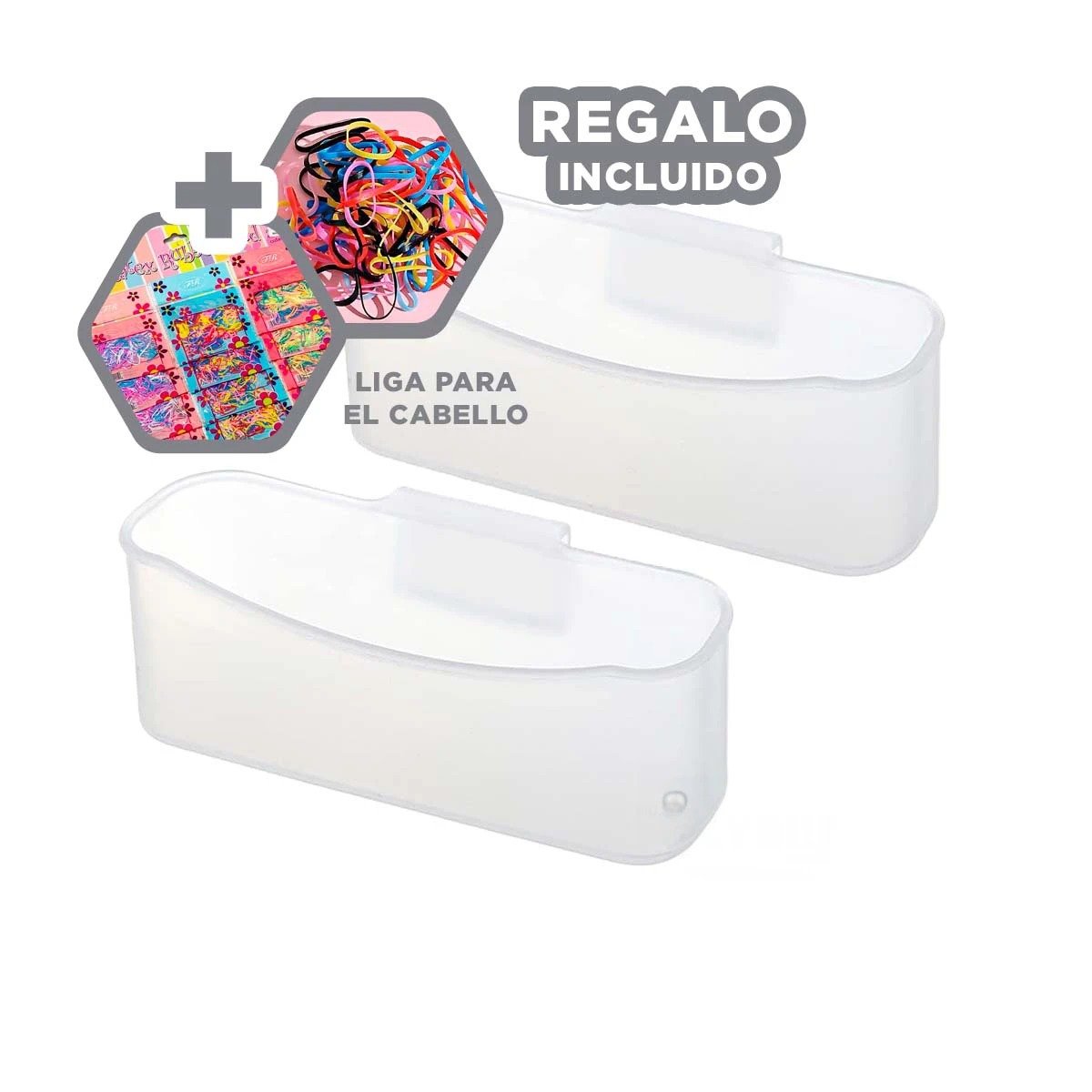CAJA MULTIUSO TRANSPARENTE PARA REFRIGERADORA Y ESCRITORIO PRESENTACION SET DE 4 Y+LIGAS REGALO - 2