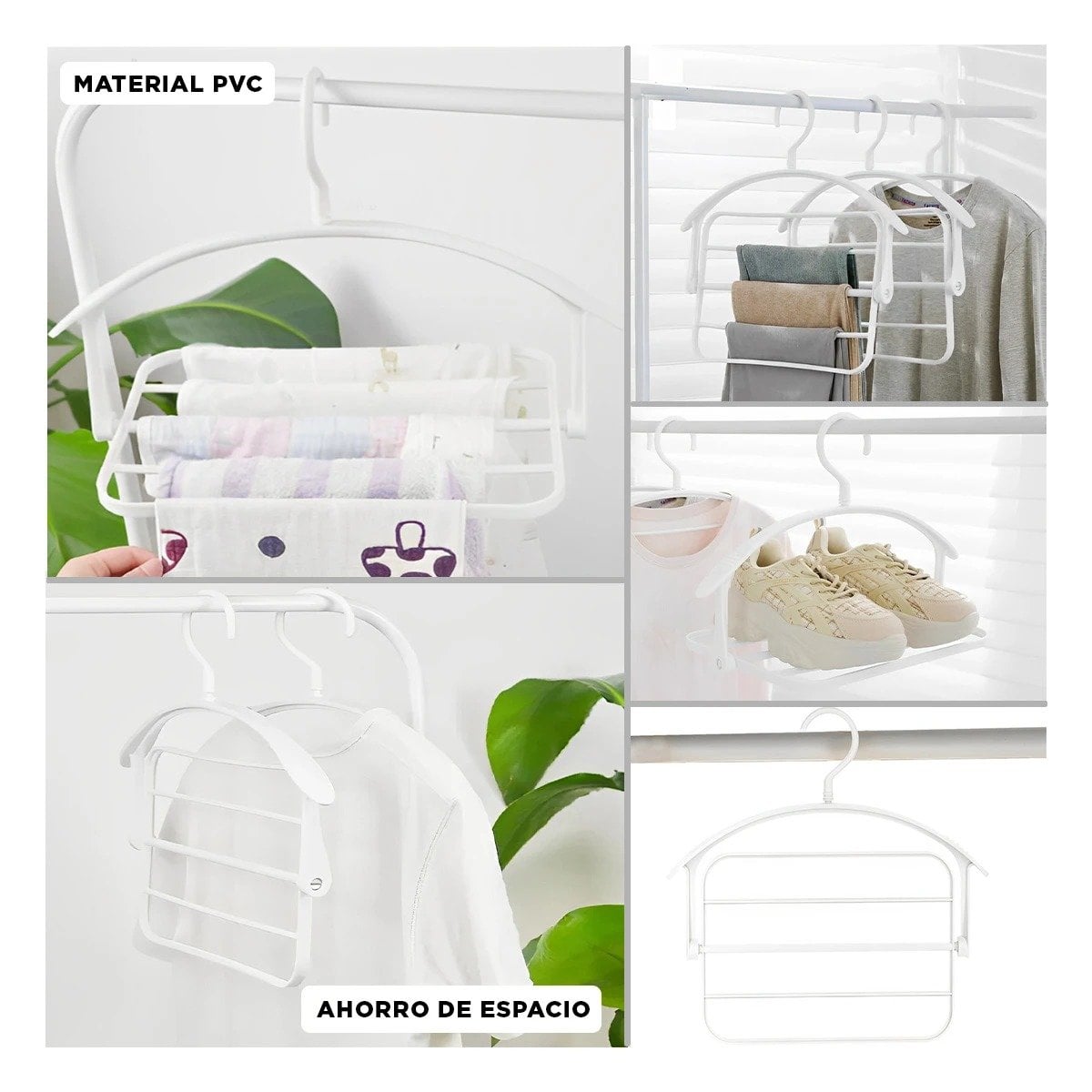 PERCHERO GIRATORIO PARA ROPA CON ESTILO MULTIFUNCIONAL EN COLOR BLANCO Y+LIGAS REGALO - 1