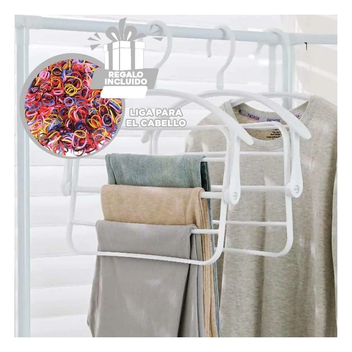 PERCHERO GIRATORIO PARA ROPA CON ESTILO MULTIFUNCIONAL EN COLOR BLANCO Y+LIGAS REGALO - 2
