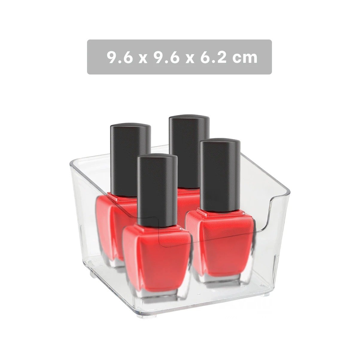 PACK4 CAJA ORGANIZADORA ACRILICA TRANSPARENTE CUADRADA PARA ESCRITORIO Y CASA Y+REGALO STICKER - 4