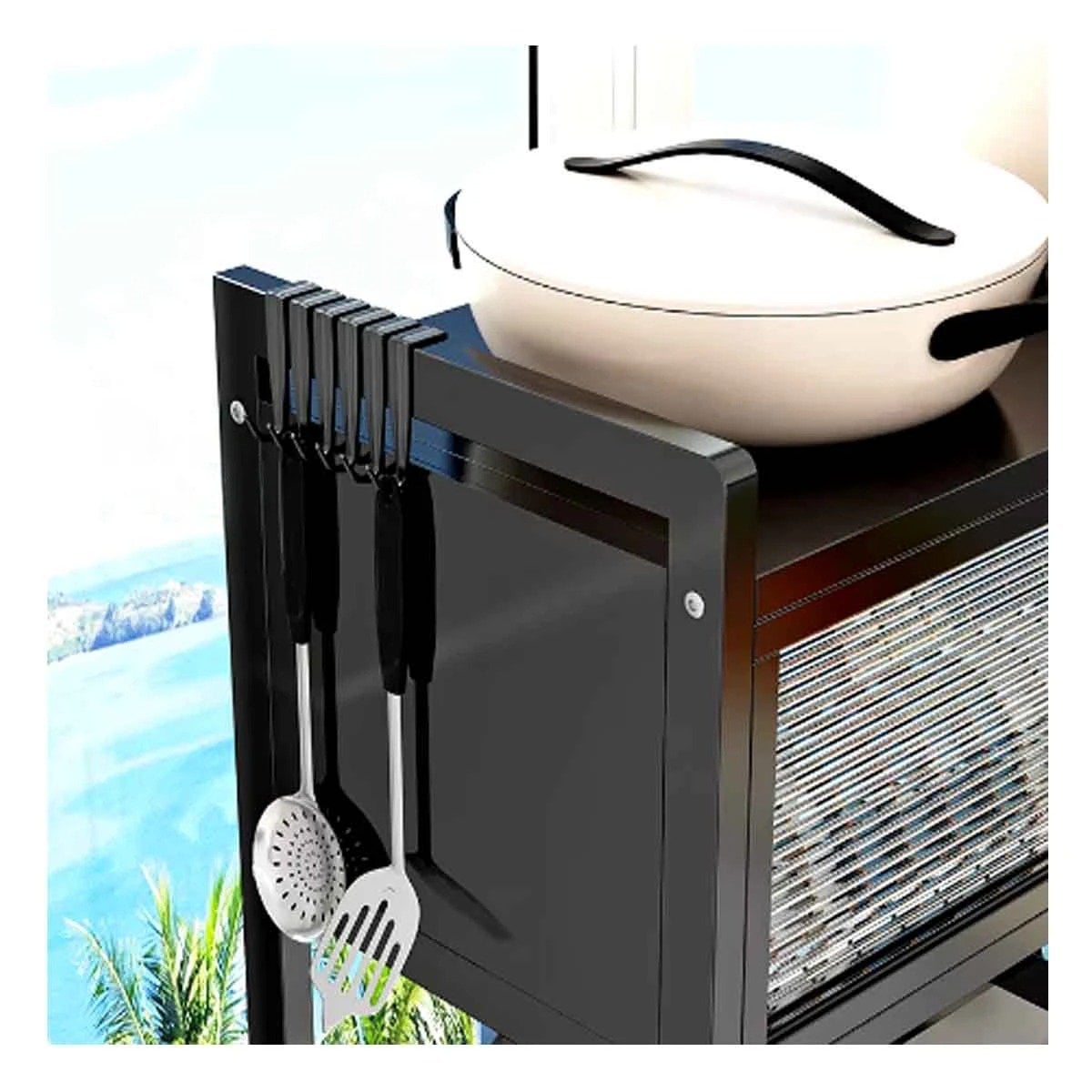 PACK2 ORGANIZADOR DE COCINA CON ALACENA SUPERIOR DE PUERTA NEGRO Y+PAPEL REGALO - 2