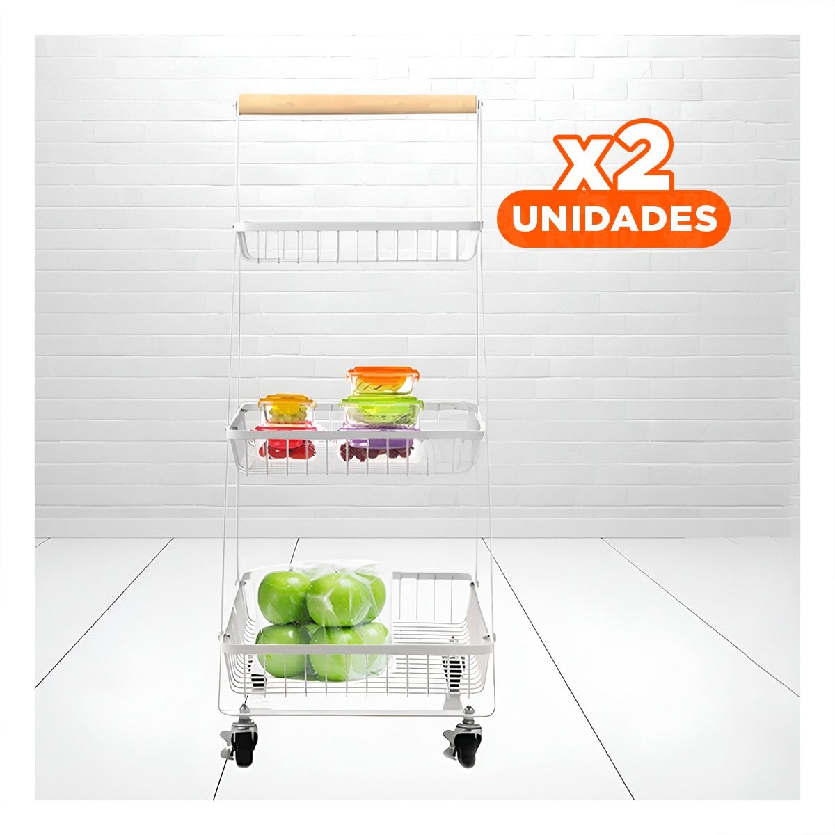 PACK2 ORGANIZADOR TRIANGULAR MOVIL CON 3 NIVELES EN COLOR BLANCO Y+PAPEL REGALO - 1