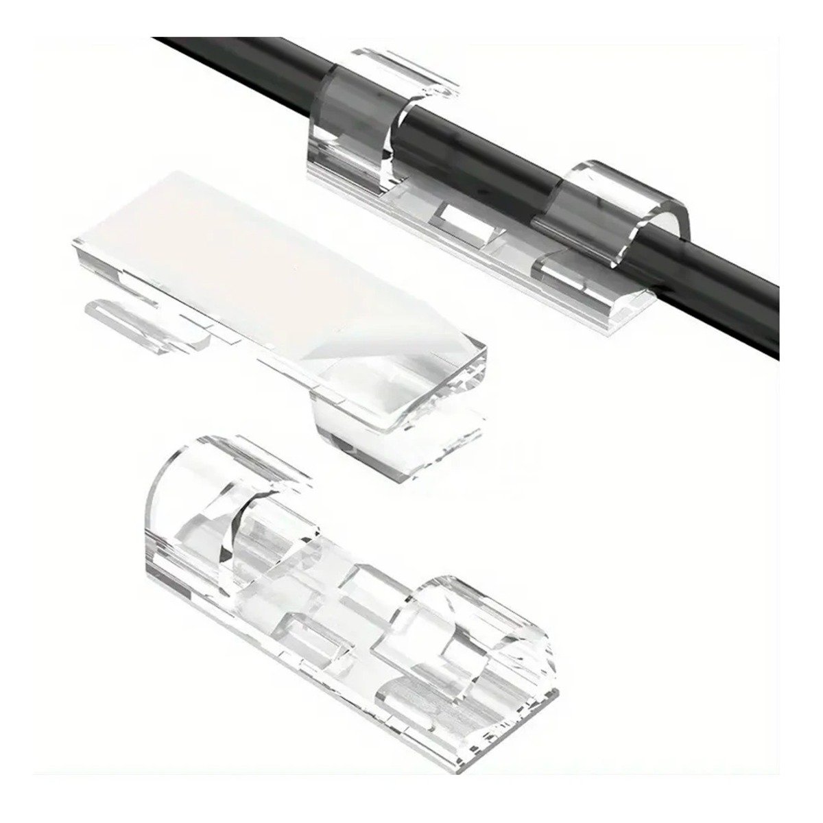 CLIPS ORGANIZADORES CON 16 PIEZAS TRANSPARENTE PARA GESTION DE CABLES Y+REGALO STICKER - 1