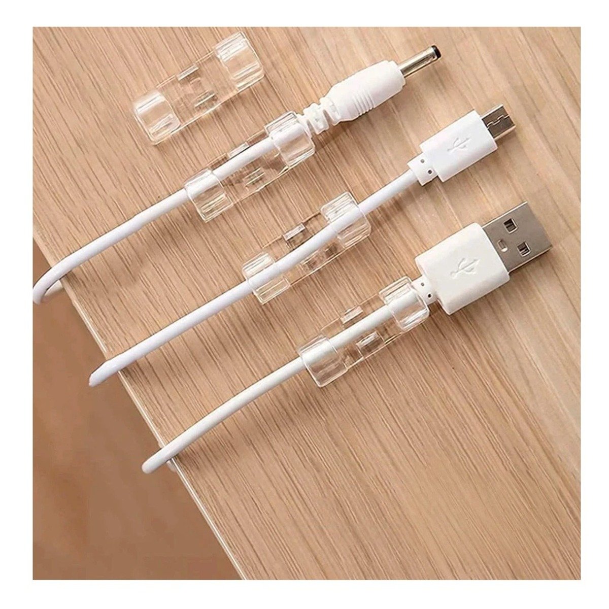PACK6 SOPORTES ORGANIZADORES DE CABLES CON 16 PIEZAS PARA HOGAR TRANSPARENTE Y+REGALO STICKER - 3
