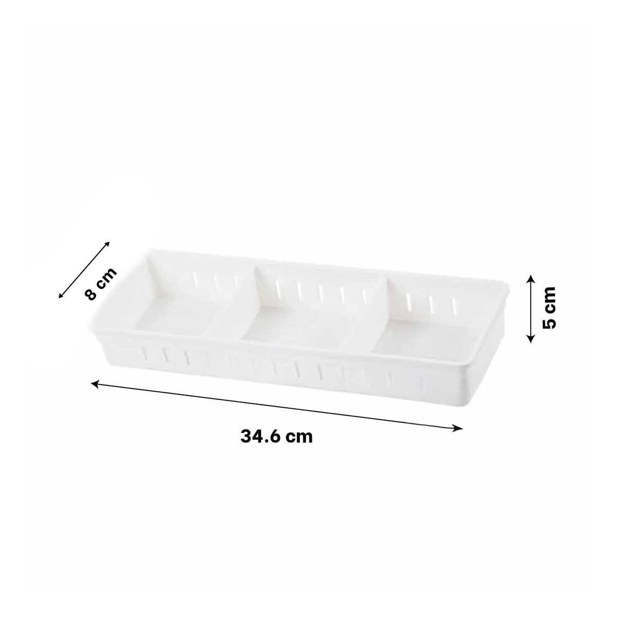 PACK6 ORGANIZADOR PLASTICO BLANCO AJUSTABLE 34.6X12X5CM CON DIVISIONES MULTIUSO EFICAZ - 4