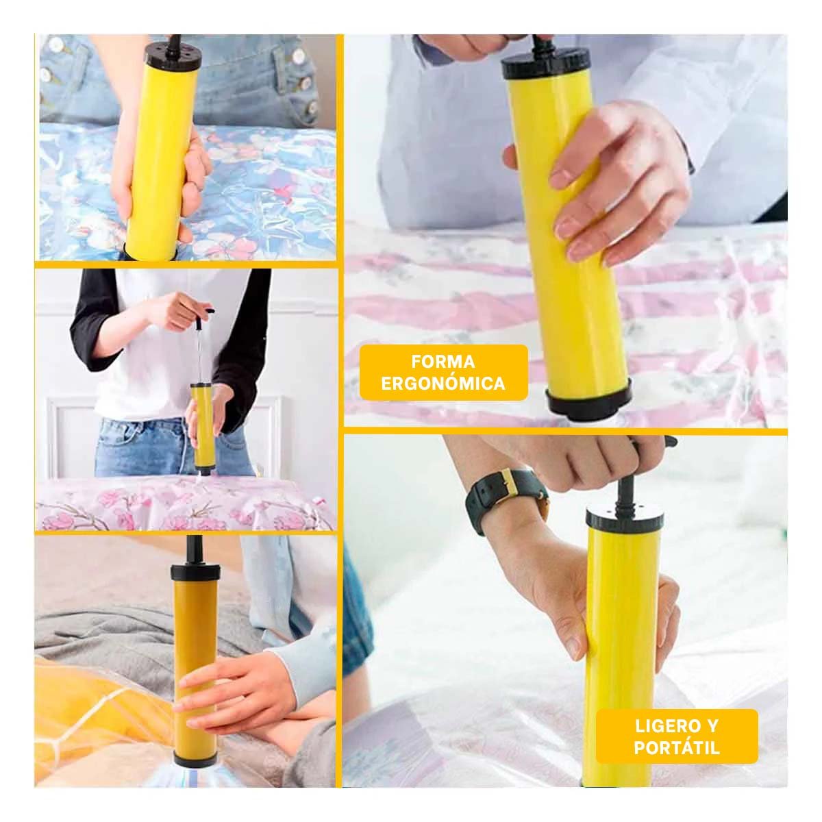 PACK2 EXTRACTOR MANUAL DE AIRE PARA SELLADO AL VACIO DE ALIMENTOS Y ROPA Y+PAPEL REGALO - 3