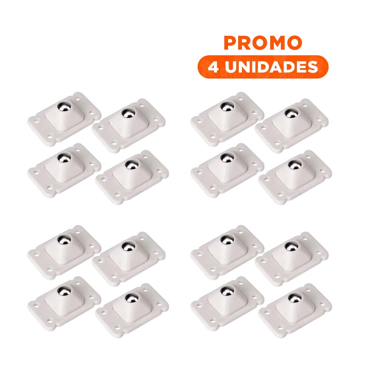 PACK4 SET PORTATILES 4 RUEDAS GIRATORIAS MINI BLANCO CON MOVILIDAD SUAVE MUEBLES - 1
