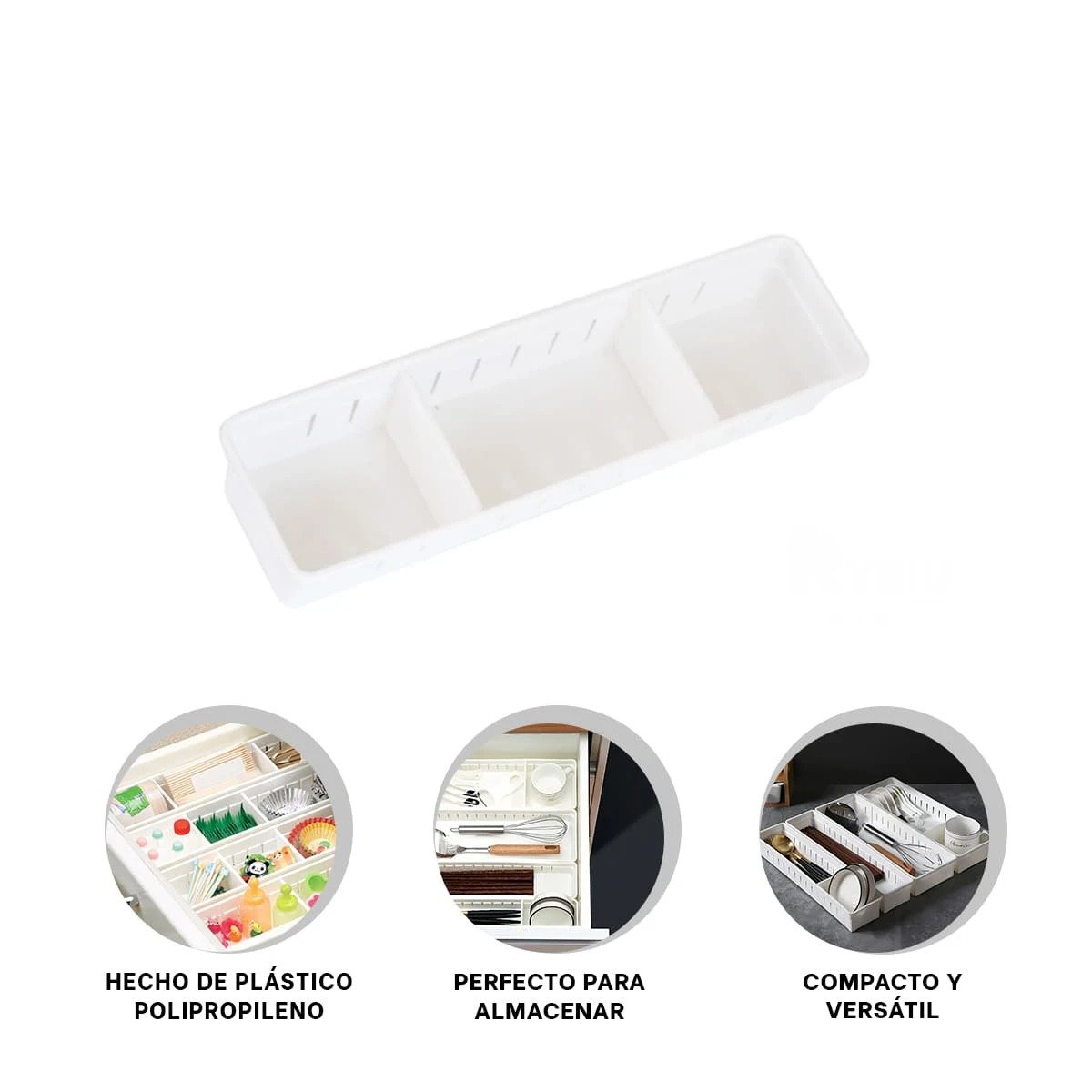 CANASTA BLANCA AJUSTABLE CON DIVISIONES REMOVIBLES PERFECTA PARA ORDENAR Y+PAPEL REGALO - 5