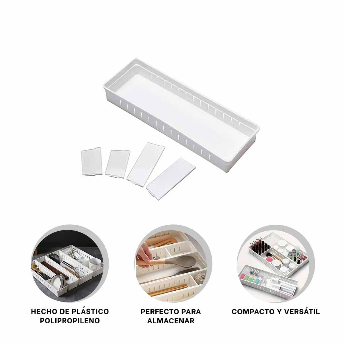 CANASTA BLANCA AJUSTABLE CON DIVISIONES REMOVIBLES PERFECTA PARA ORDENAR Y+PAPEL REGALO - 5