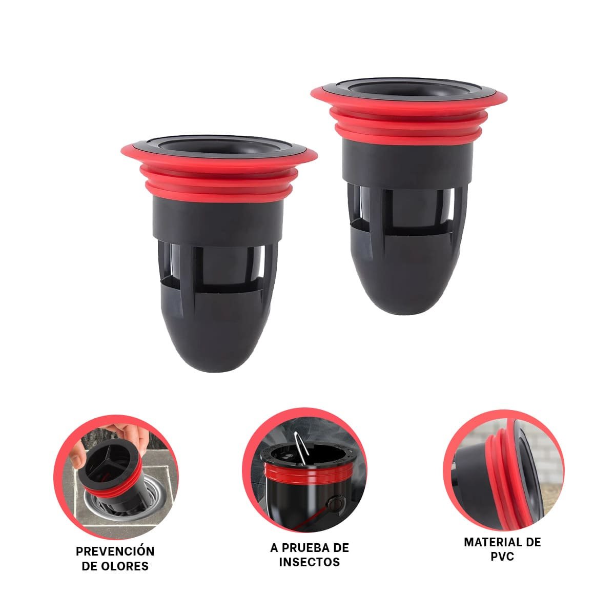 NUCLEO DE PISO CON DRENAJE Y BLOQUEO DE INSECTOS PARA COCINA COLOR NEGRO Y+PAPEL REGALO - 5