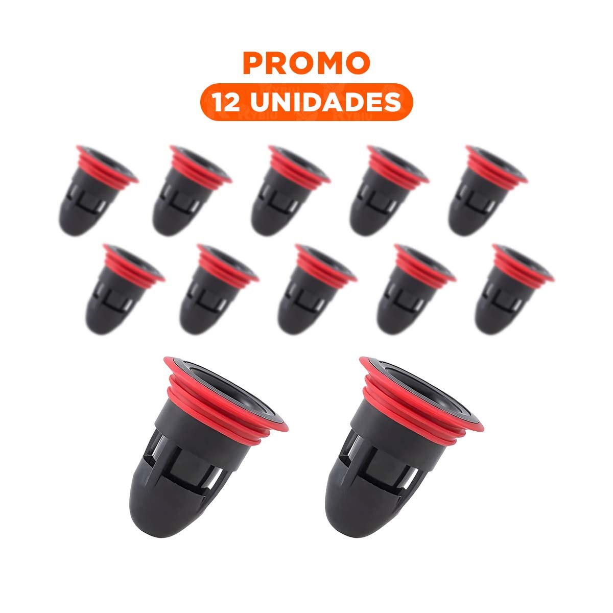 PACK12 VALVULA DE PISO PARA COCINA CON PROTECCION ANTI INSECTOS NEGRO - 1
