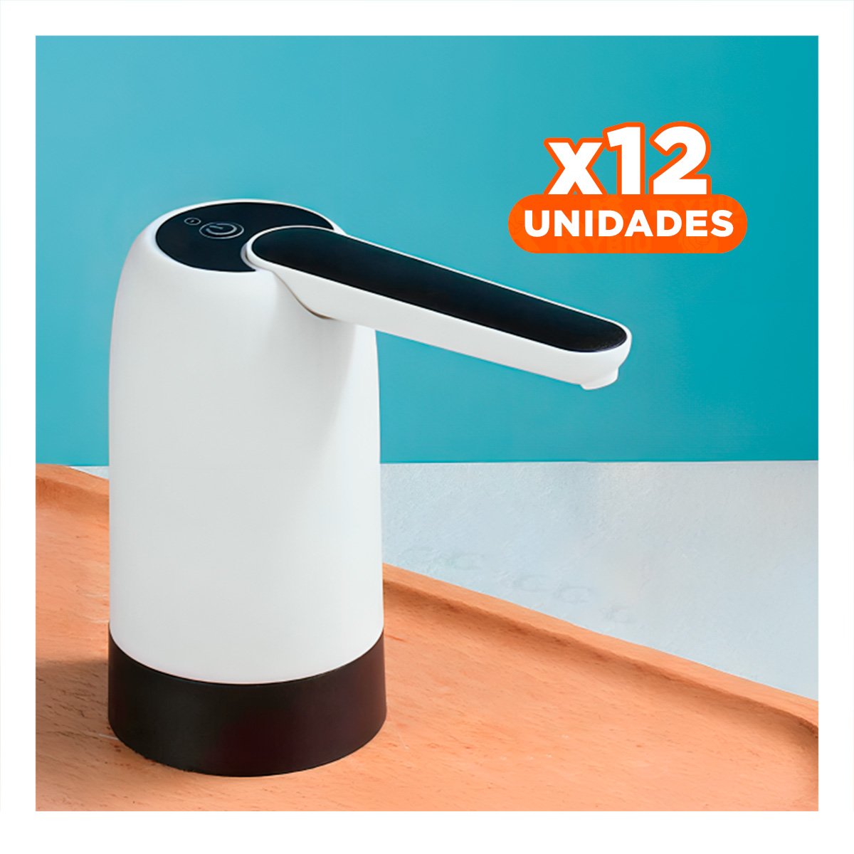 PACK12 DISTRIBUIDOR DE AGUA ELECTRICO RECARGABLE BLANCO PARA BOTELLONES EN HOGAR Y+PAPEL REGALO - 1