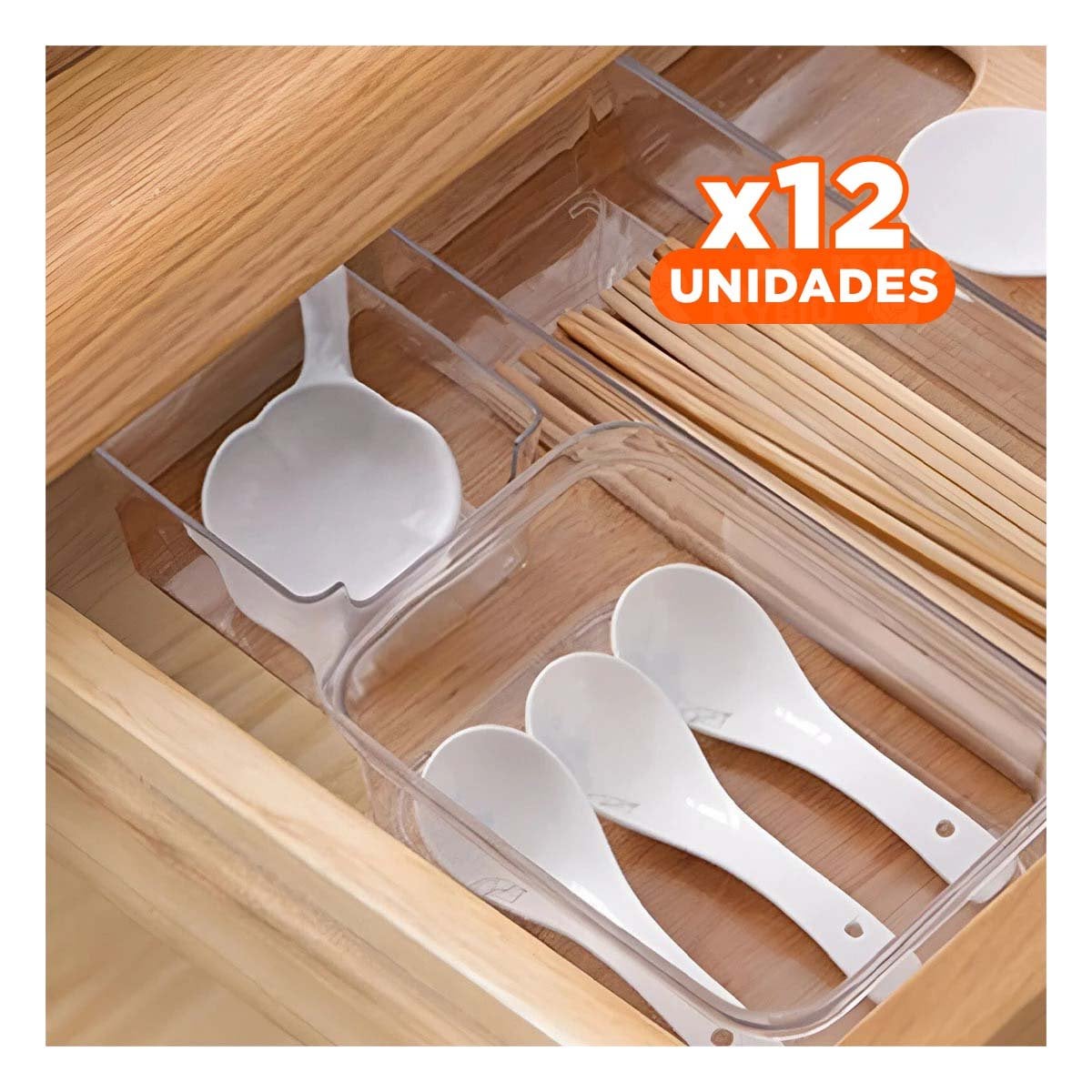 PACK12 SOPORTE TRANSPARENTE ACRILICO RECTANGULAR PARA ESCRITORIO Y HOGAR Y+REGALO STICKER - 1