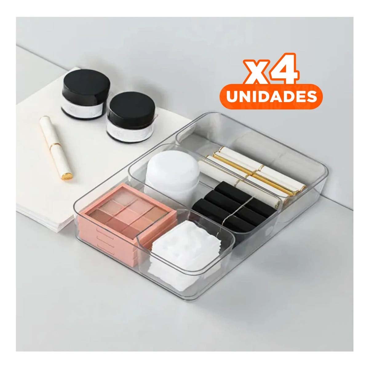 PACK4 ESTRUCTURA ACRILICA TRANSPARENTE RECTANGULAR PARA COCINA Y CASA SIMPLE Y+PAPEL REGALO - 1