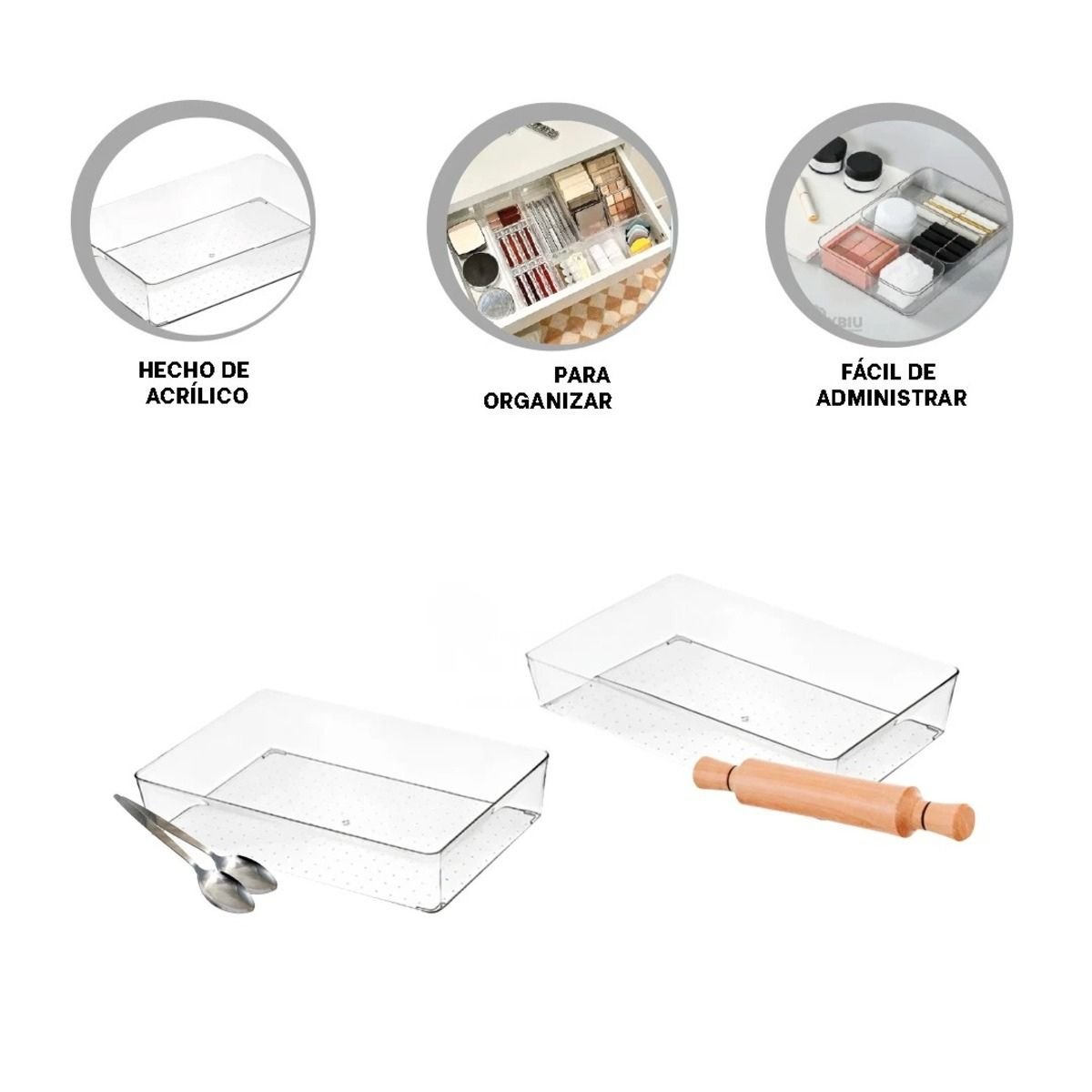 DEPOSITO ACRILICO TRANSPARENTE RECTANGULAR PARA COCINA Y HOGAR MODERNO Y+POST IT - 5