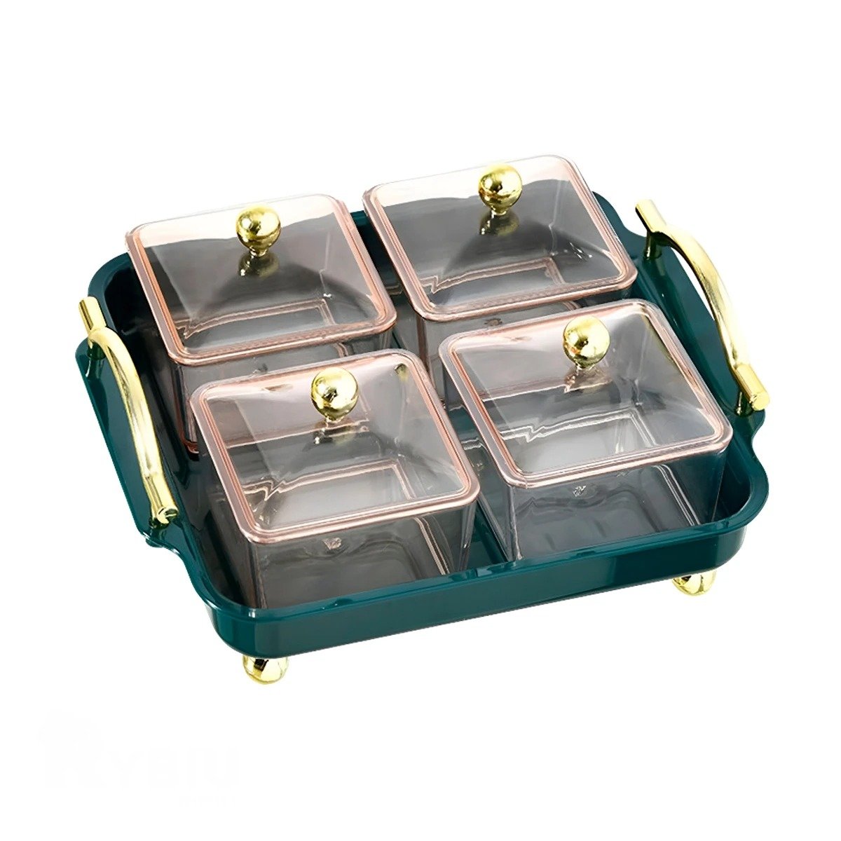 PACK6 JUEGO DE 4 ORGANIZADORES VERDE BANDEJA CON DISENO FINO PARA GUARDAR Y+REGALO STICKER - 2