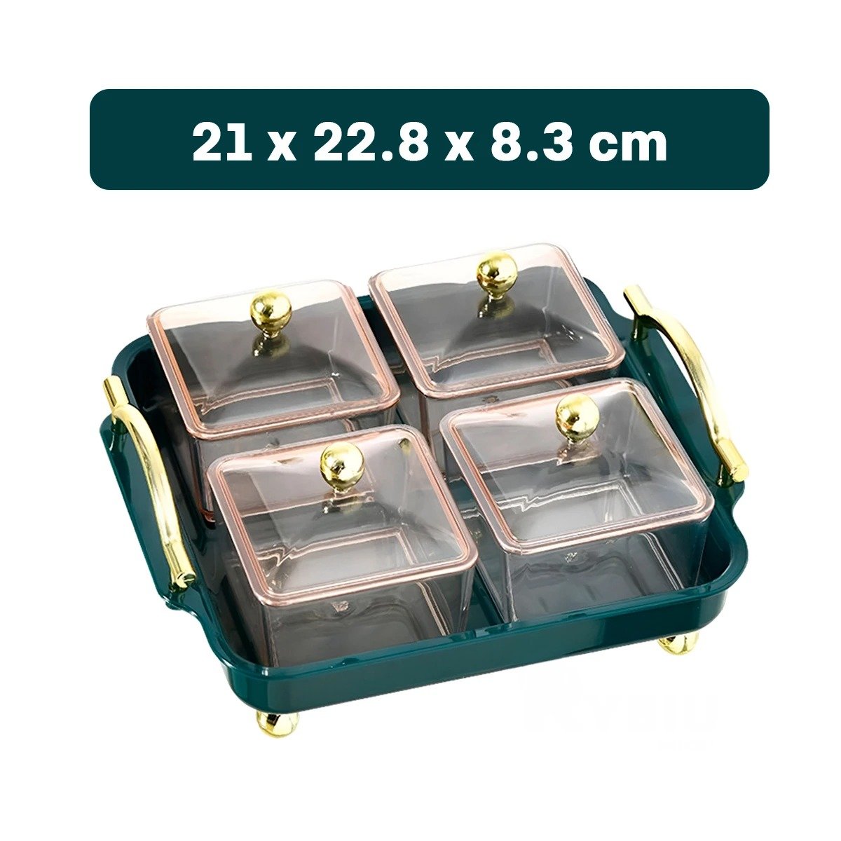PACK4 CONJUNTO DE 4 ORGANIZADORES VERDE CON BANDEJA FINA Y DISENO PRACTICO Y+REGALO STICKER - 4