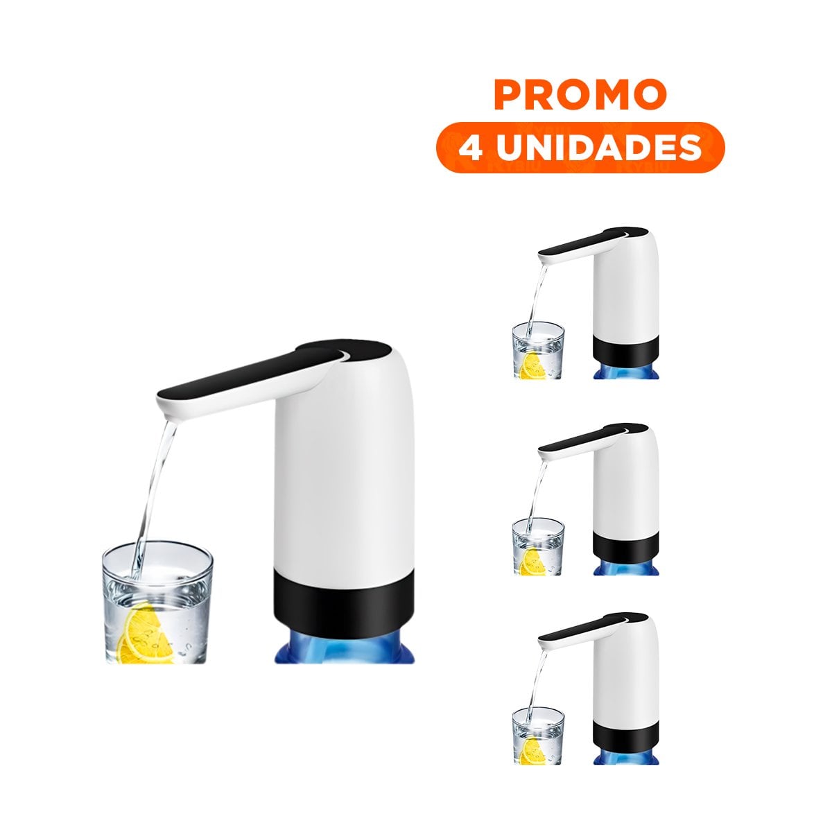 PACK4 SURTIDOR ELECTRICO DE AGUA RECARGABLE BLANCO PARA OFICINA Y HOGAR MODERNO - 1