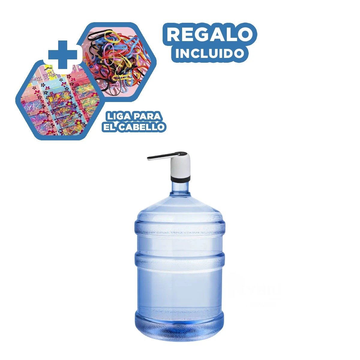 DISPENSADOR AUTOMATICO DE AGUA ELECTRICO RECARGABLE BLANCO PARA HOGAR MODERNO Y+LIGAS REGALO - 2