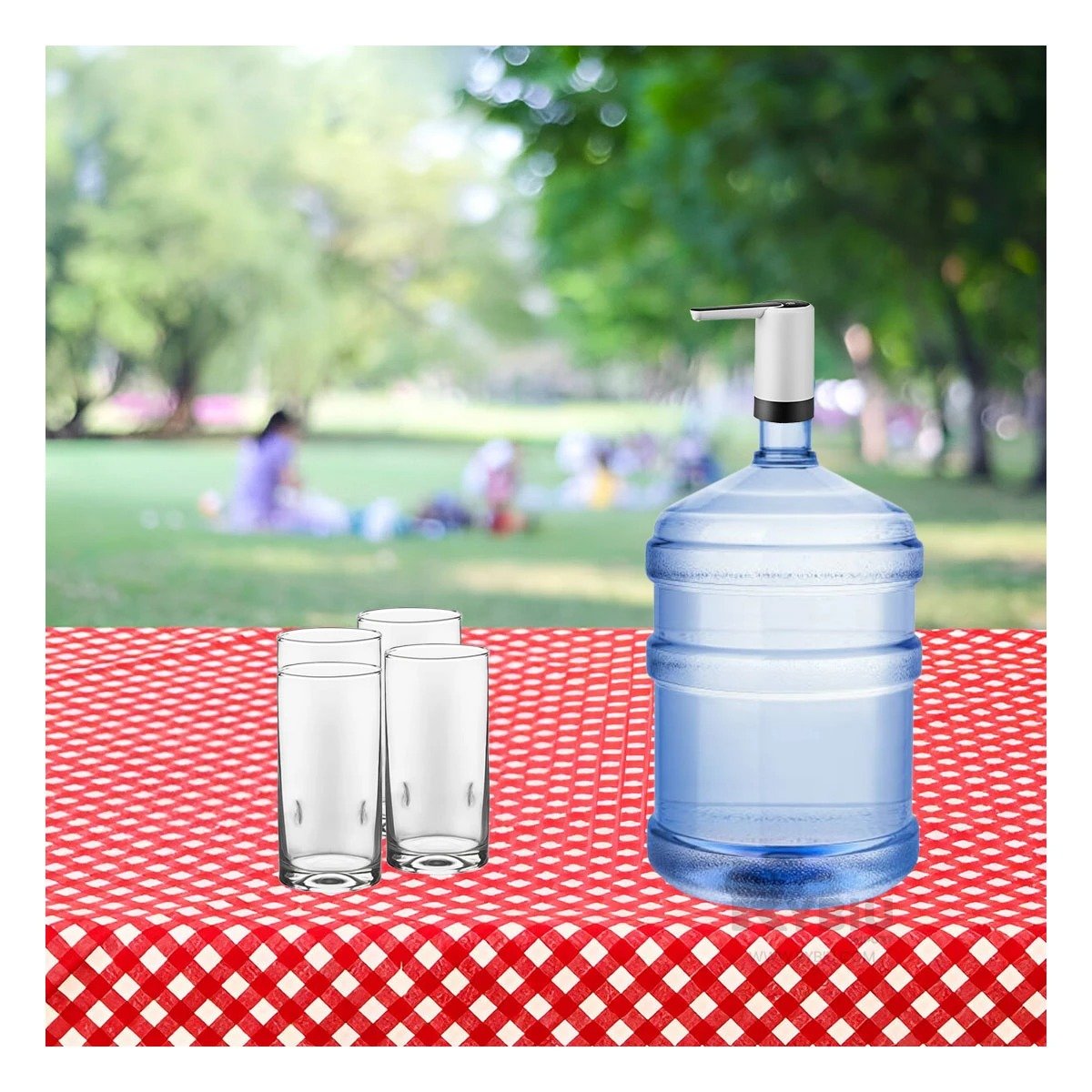 PACK6 DOSIFICADOR PORTATIL DE AGUA ELECTRICO RECARGABLE BLANCO PARA BOTELLON Y+PAPEL REGALO - 2