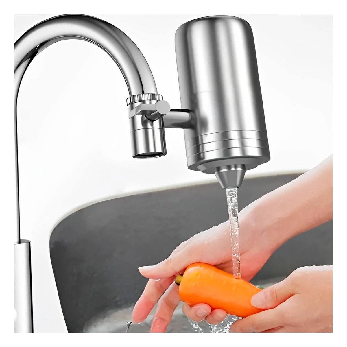 PACK2 SISTEMA DOMESTICO DE FILTRADO DE AGUA EN ACERO PLATEADO PARA COCINA - 5