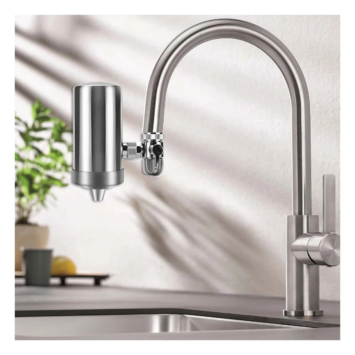 APARATO PURIFICADOR DE AGUA EN ACERO PLATEADO PARA USO DIARIO EN CASA Y+POST IT - 1