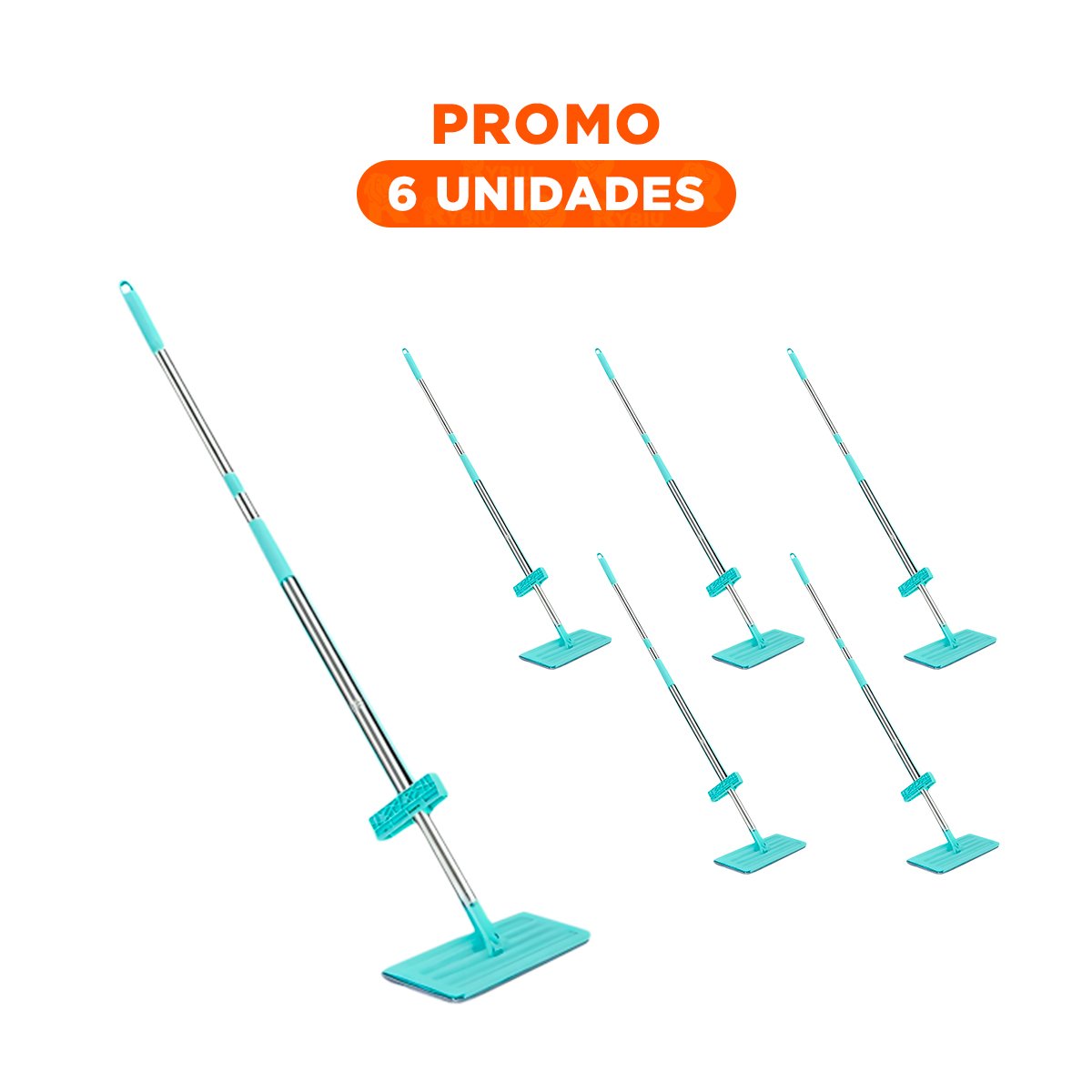 PACK6 TRAPERO PLANO 360 GRADOS CON ESCURRIDOR COMODO PARA LIMPIEZA DIARIA Y+REGALO STICKER - 1
