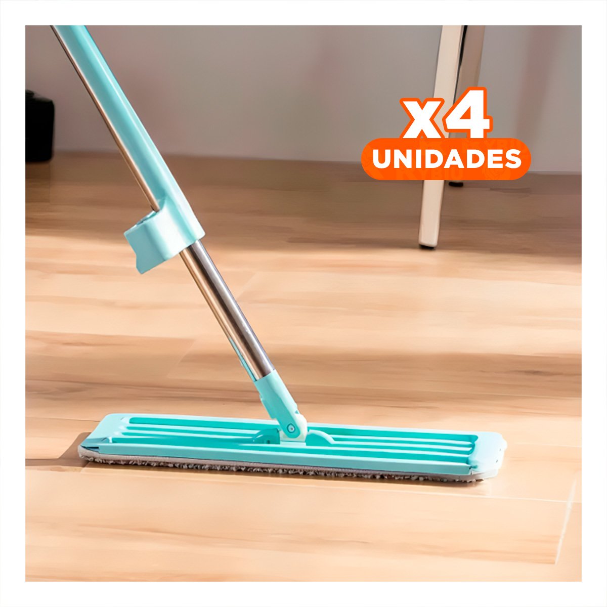 PACK4 MOPA PLANA ROTATORIA CON ESCURRIDOR FACIL PARA USO DIARIO Y+PAPEL REGALO - 1